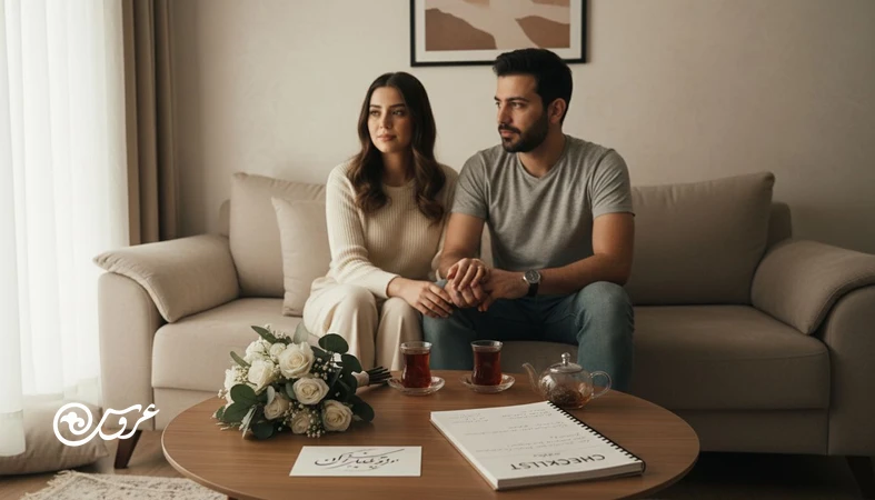 آماده سازی ذهنی بعد از عروسی برای تغییر نقش بعد ازدواج و سازگاری در زندگی مشترک در فضای واقعی خانه