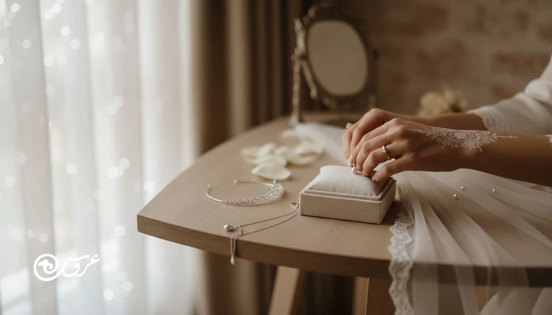 چیدمان مینیمال اکسسوری عروس برای انتخاب دقیق و جلوگیری از شلوغی استایل عروس