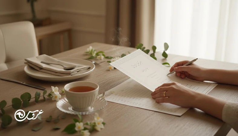 برنامه ریزی منوی عروسی و بودجه پذیرایی روی میز با نور طبیعی؛ انتخاب غذا برای عروسی و هماهنگی با کترینگ